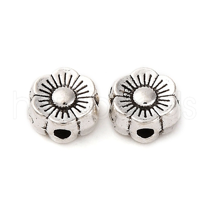 Tibetan Style Alloy Flower Beads TIBEB-M020-09AS-LF-1-1