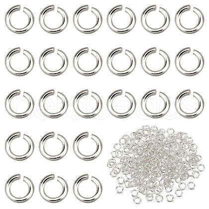 Anti-Tarnish   200Pcs Rhodium Plated 925 Sterling Silver Jump Rings STER-PH0001-50-1