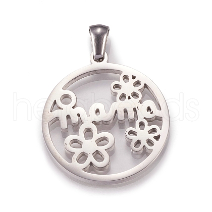 Non-Tarnish 304 Stainless Steel Pendants STAS-N096-02P-1