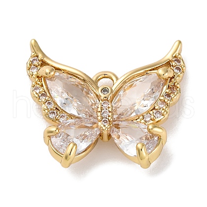 Brass Micro Pave Cubic Zirconia Pendants KK-U042-11G-03-1
