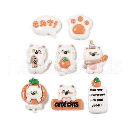 Cat Theme Resin Cabochons CRES-E003-04-1