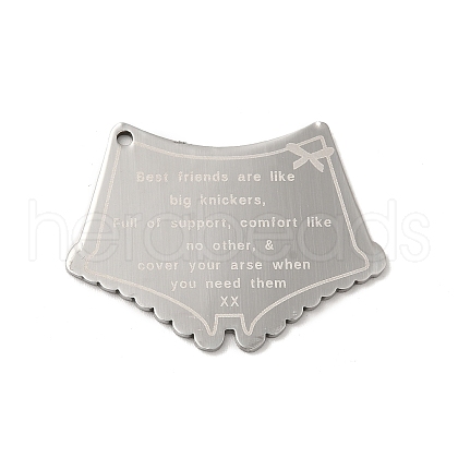 Non-Tarnish 304 Stainless Steel Pendants STAS-D048-01P-02-1