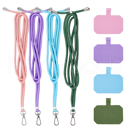 HOBBIESAY 4 Sets 4 Colors Polyester Cord Mobile Straps AJEW-HY0001-43-1