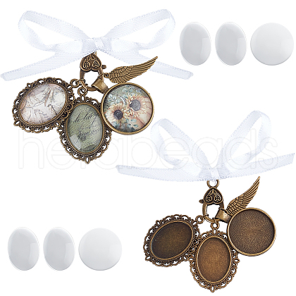 SUNNYCLUE 2 Sets Wedding Bouquet Alloy & Glass Photo Charms DIY-SC0025-64-1