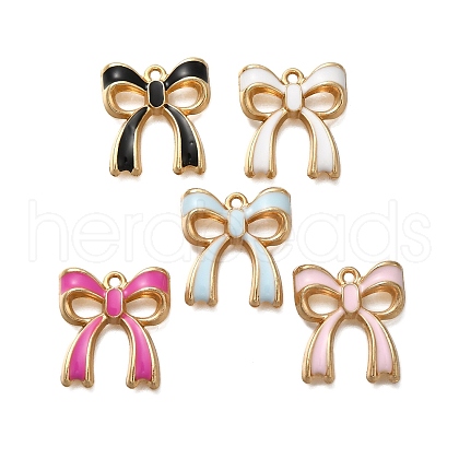 Rack Plating Alloy Enamel Pendants X1-ENAM-S021-04G-A-1
