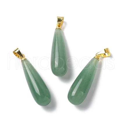 Natural Green AventurineTeardrop Pendants G-Q005-03G-06-1