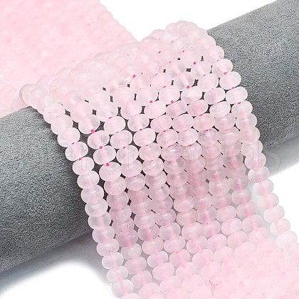 Natural Rose Quartz Beads Strands G-P575-A09-8x5mm-1
