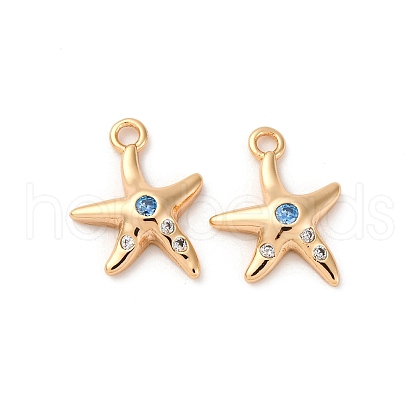 Brass Micro Pave Cubic Zirconia Charms KK-Z112-20G-01-1