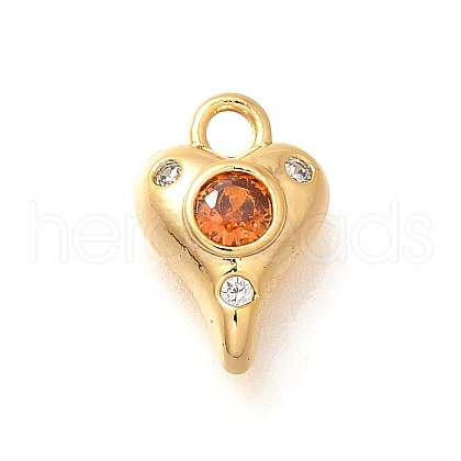 Brass Micro Pave Cubic Zirconia Pendants KK-K294-09G-1