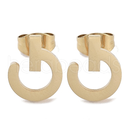PVD Vacuum Plating 304 Stainless Steel Stud Earrings for Women EJEW-A048-32G-1