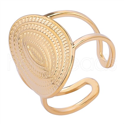 Stainless Steel Oval Open Cuff Rings NR1015-2-1