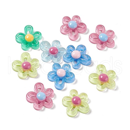 Flower Transparent Resin Cabochons X-RESI-G041-B01-1