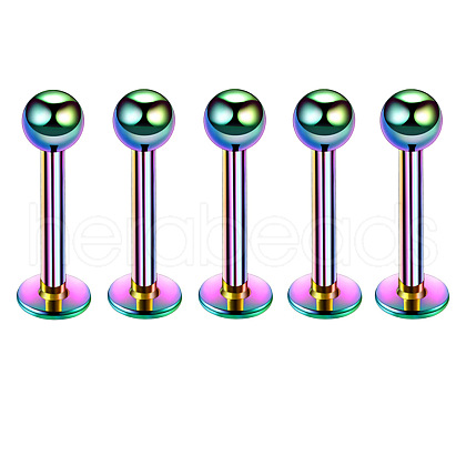 304 Stainless Steel Round Internally Threaded Labrets for Women Men WG9B6EB-25-1