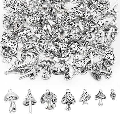 Globleland 80Pcs 7 Style Tibetan Style Alloy Pendants FIND-GL0001-46-1