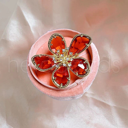 Alloy & Rhinestone/Synthetic Quartz Cuff Rings FS-WGD97BC-05-1