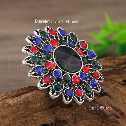 Ethnic Style Alloy & Rhinestone Finger Rings FS-WG504EF-05-1