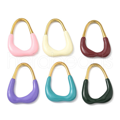 304 Stainless Steel Enamel Teardrop Pendants STAS-U056-05G-1