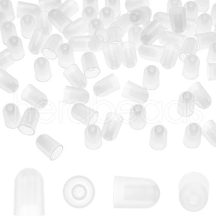 Olycraft 100Pcs Transparent Plastic Syringe Tip Cap AJEW-OC0002-97-1