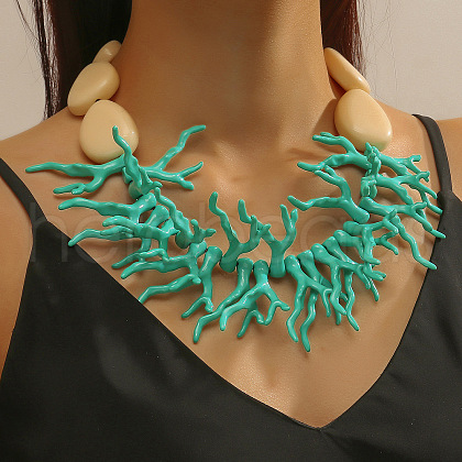 Bohemian Resin Corner Beaded Chunky Necklaces for Women FS-WGA6DA1-08-1