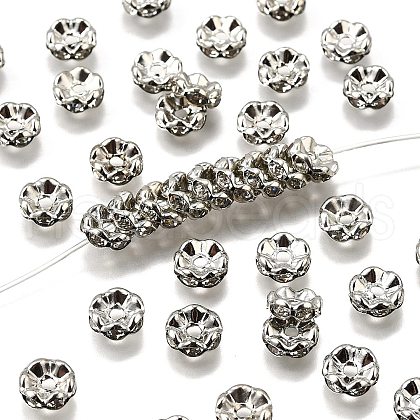 Brass Grade A Crystal Rhinestone Spacer Beads RB-A006-8MM-N-1