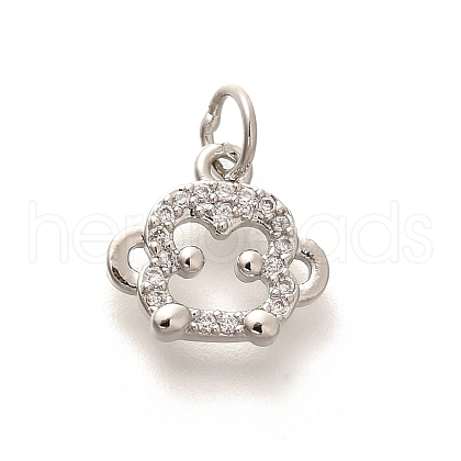 Rack Plating Brass Micro Pave Cubic Zirconia Pendants KK-H508-28P-10-1