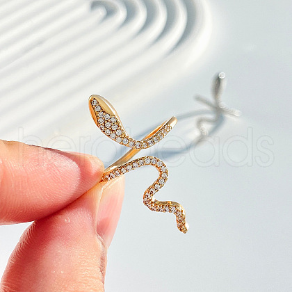 Snake Brass Micro Pave Cubic Zirconia Cuff Rings FS-WG5D2E3-01-1