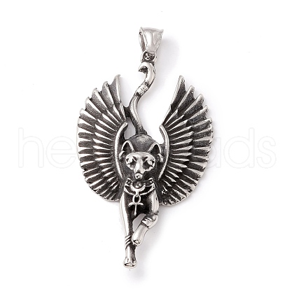 Tibetan Style 304 Stainless Steel Pendants STAS-P305-09AS-1