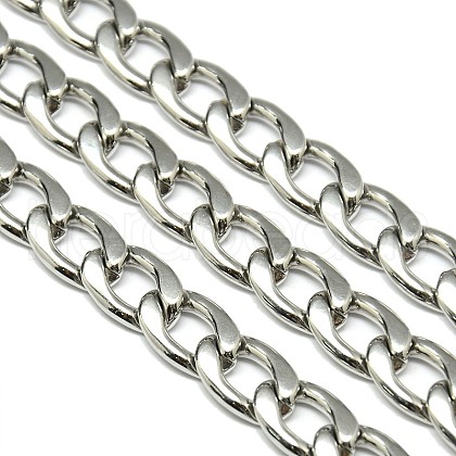 Tarnish Resistant 304 Stainess Steel Cuban Link Chains STAS-M032-44P-2.5mm-1