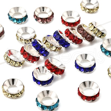 Brass Rhinestone Spacer Beads RB-A020-10mm-S-1
