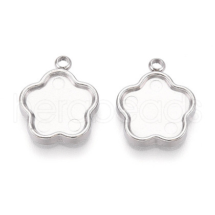 304 Stainless Steel Pendant Cabochon Settings STAS-T065-88P-1