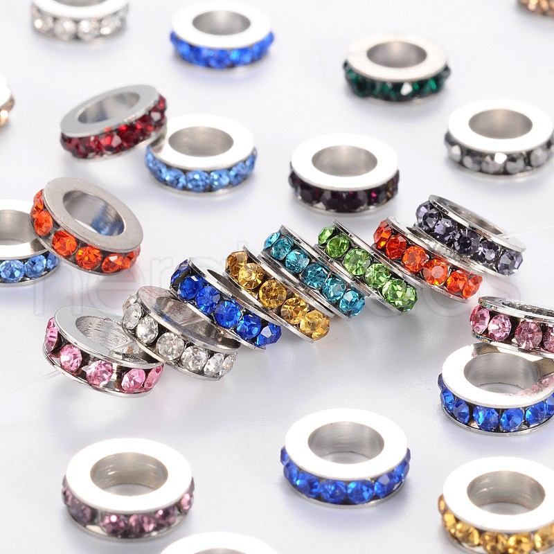 Wholesale 100 pcs Brass Rhinestone Spacer Beads for Handcrafted ...