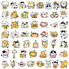 100Pcs PVC Self-Adhesive Stickers of Freehand Painting Cat PW-WG6201B-01-1
