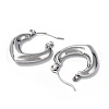 Non-Tarnish 304 Stainless Steel Hollow Teardrop Hoop Earrings for Women STAS-B034-14P-2