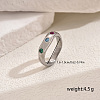 Brass Micro Pave Cubic Zirconia Rings for Women AJ0681-8-2