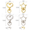 20Pcs 4 Styles Heart/Star Alloy Swivel Clasps FIND-YW0005-60-6