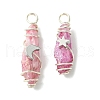 2Pcs Electroplated Natural Quartz Crystal Dyed Copper Wire Wrapped Pendants PALLOY-JF03170-02-1