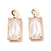 Brass Cubic Zirconia Charms ZIRC-K087-03KCG-1