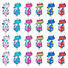 24pcs 6 Colors Printed Alloy Kitten Connector Charms ENAM-TA0001-44-9