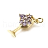 Brass Micro Pave Cubic Zirconia Pendants KK-S523-22G-3