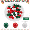 SOFPLATE Christmas Theme 5 Strands Spray Painted Natural Wood Beads Strands WOOD-SP0001-02A-2