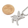 201 Stainless Steel Laser Cut Puppy Dog Pendant Box Chain Necklaces for Women Men NJEW-Q004-01P-5