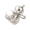 Brass Micro Pave Cubic Zirconia Shell Pendants KK-D356-17P-2