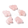 Natural Rose Quartz Rhinoceros Healing  Figurines DJEW-Z005-04-1