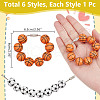 Sport Ball Wood Beaded Keychain for Women Men HJEW-NB00182-2