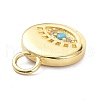 Brass Micro Pave Cubic Zirconia Pendants ZIRC-P085-17G-3