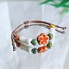 Flower Ceramic Beads Braided Bead Bracelets FS-WGBFE2E-10-1