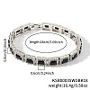 Elegant Brass Cubic Zirconia Rectangle Link Chain Bracelets for Women OJ6421-1-1
