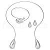 Teardrop Alloy Cuff Bangles & Stud Earrings & Choker Sets FS-WGA2D99-02-2