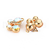 Brass Micro Pave Clear AB Cubic Zirconia Charms KK-S360-140-NF-2