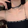 Gothic Zinc Alloy Tube Black Velvet Double Layer Choker Necklaces for Women FS-WG6A964-01-2